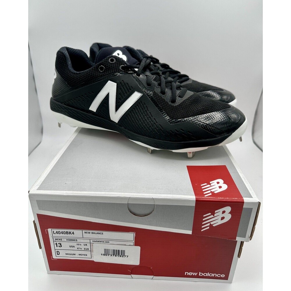 NEW New Balance 4040 mens black white metal baseball cleats shoes US 13 EUR 47.5
